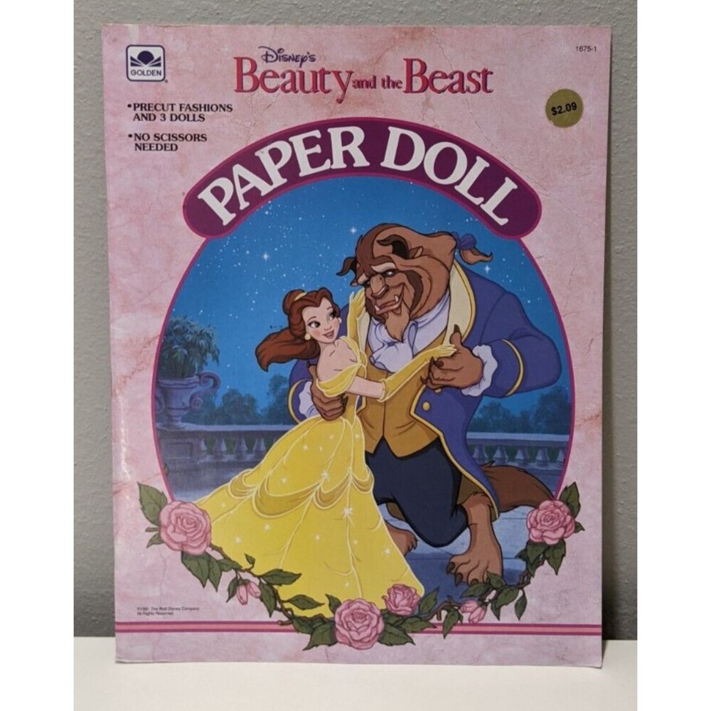 UNCUT Golden Book Disney's Beauty and the Beast Paper Doll Book